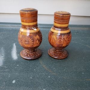 Custom Made Wood Etched Salt & Pepper Shakers